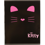 Тетрадь общая А5 48л Kitty черн,клет,скреп, ВД-лак Тетрадь общая А5 48л Kitty черн,клет,скреп, ВД-лак