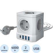 Сетевой фильтр AGNI 5р/2м,3USB 1TYPE-C,белый(TP-VE4U5E-C-2m-white) Сетевой фильтр AGNI 5р/2м,3USB 1TYPE-C,белый(TP-VE4U5E-C-2m-white)